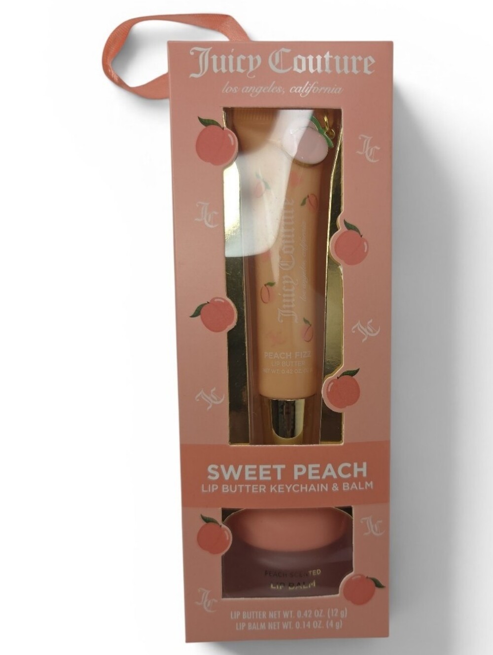 🍑▪️Juicy Couture▪️ Sweet Peach Lip Butter Keychain & Balm - Peach - Picture 1 of 4
